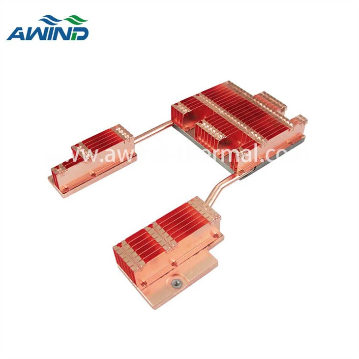 Zipper Fins Heatsink Nrog Heat Pipe Tsim
